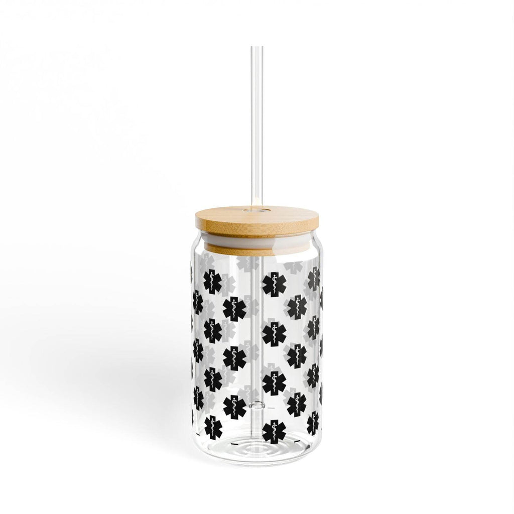 EMT Pattern Sipper Glass 16oz | Reusable Straw Tumbler