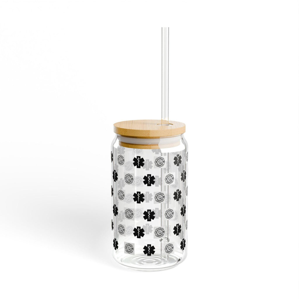 Fire Fighter/ EMT Sipper Glass | 16oz Bamboo Lid Straw Tumbler