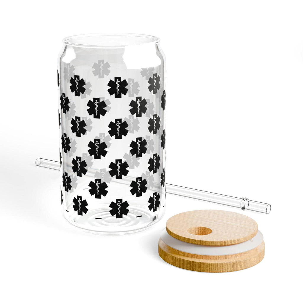 EMT Pattern Sipper Glass 16oz | Reusable Straw Tumbler