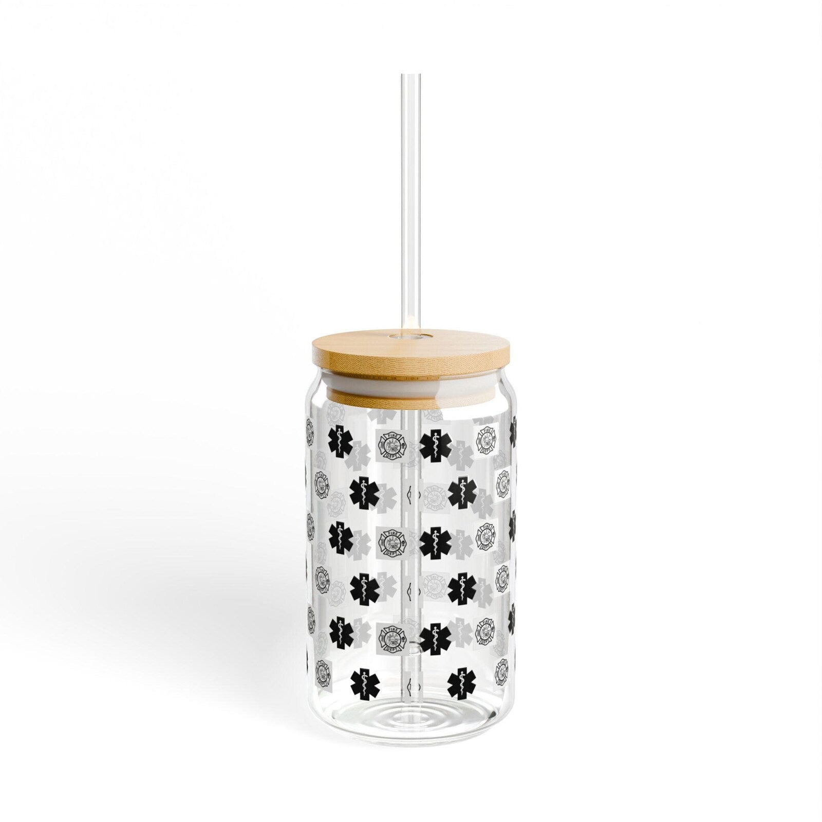 Fire Fighter/ EMT Sipper Glass | 16oz Bamboo Lid Straw Tumbler
