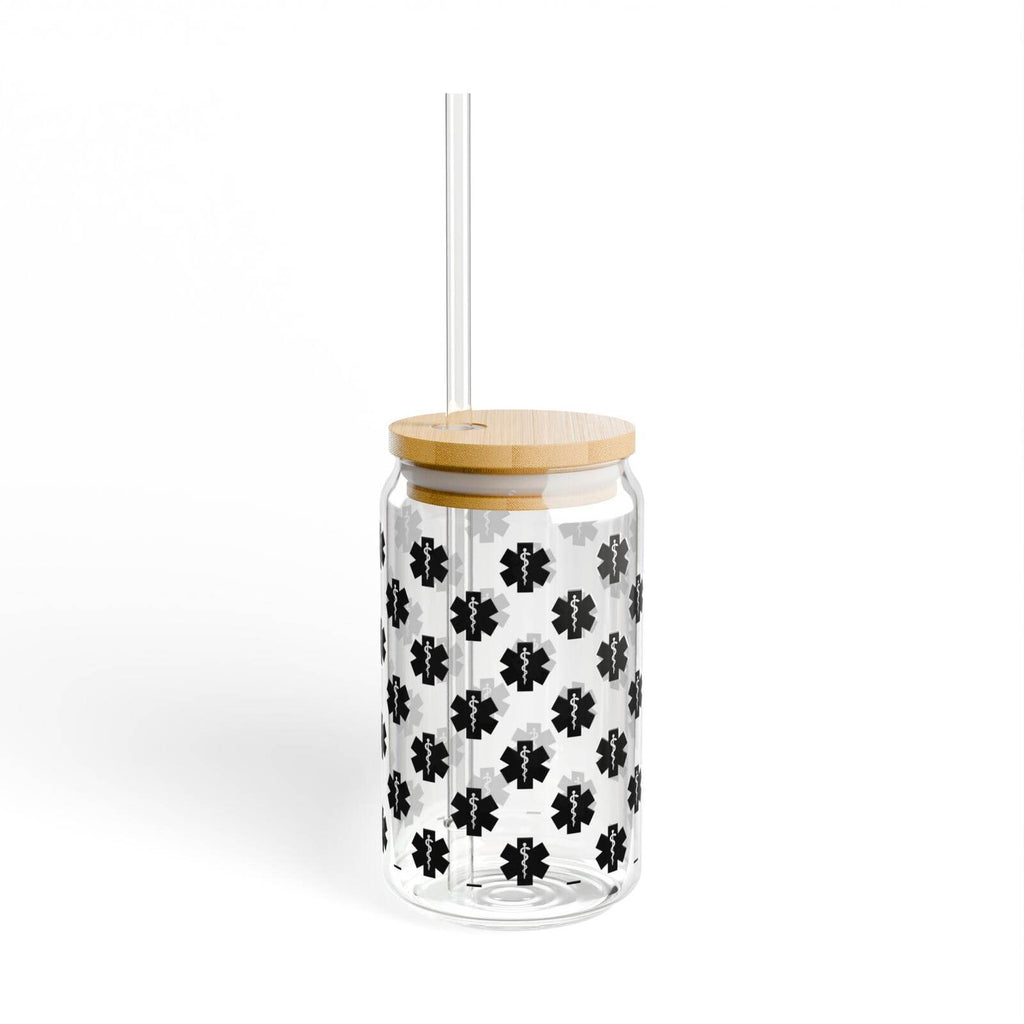 EMT Pattern Sipper Glass 16oz | Reusable Straw Tumbler