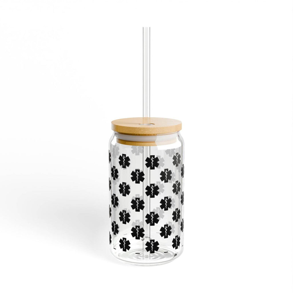 EMT Pattern Sipper Glass 16oz | Reusable Straw Tumbler